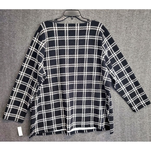 Talbots Top Womens 3XL Black & White Plaid Windowpane Ponte Pullover Career NWT - Picture 5 of 7